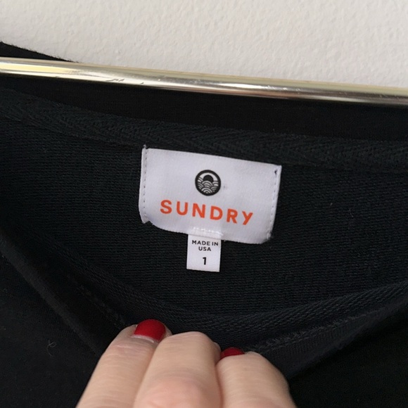 Sundry Tye Dye Dip Black Sweatshirt NWOT - Picture 5 of 10